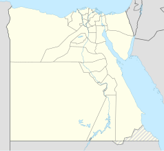 Mapa konturowa Egiptu, u góry znajduje się punkt z opisem „Uniwersytet Al-Azhar”