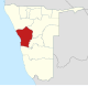 Lage der Region Erongo in Namibia