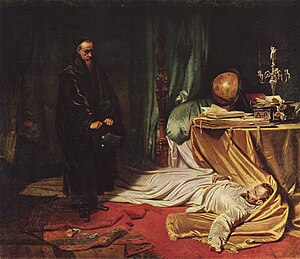 Der Hofastrologe Seni vor der Leiche Wallensteins (Carl Theodor von Piloty)