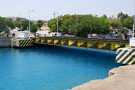 The submersible bridge of Corinth Canal in Isthmia