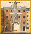 An engraving showing Ludgate before it was demolished in 1760