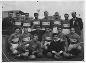 Maccabi Tel Aviv squad of 1939 at Sydney Cricket Ground during a tour of Australia