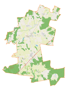 Mapa konturowa gminy Milejewo, po lewej znajduje się punkt z opisem „RTON Jagodnik”