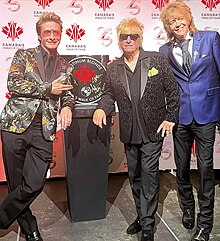 Canada's Walk Of Fame inductees Platinum Blonde Mark Holmes, Sergio Galli and Chris Steffler, Massey Hall Toronto, 2023.