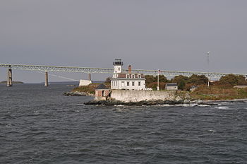 The Rose Island Light (built 1870) is located on Rose Island in Narragansett Bay in Newport, Rhode Island in the United States. The Rose Island Lighthouse Foundation preserves, maintains, and operates the lighthouse.