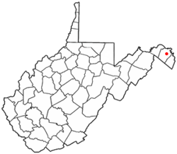 Location of Martinsburg in West Virginia