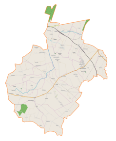 Mapa konturowa gminy Wojciechowice, po prawej nieco u góry znajduje się punkt z opisem „Jasice”