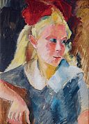 Mädchen mit roter Schleife, 1925