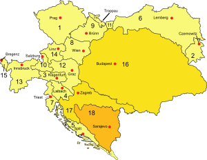 Österreich-Ungarn im 20. Jahrhundert – Ungarische Krone: 16. Kgr. Ungarn, 17. Kgr. Kroatien und Slawonien (Kronland)