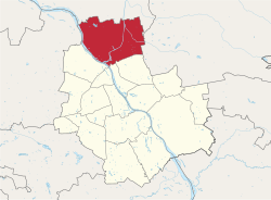 Location of Białołęka within Warsaw