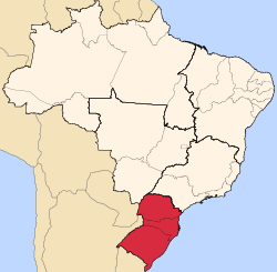 Location of Rajoni Jugor i Brazilit