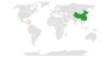 Location map for China and Jamaica.