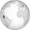 Location map for Colombia and Ukraine.