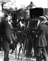 Coolidge with reporters and cameramen, 1924