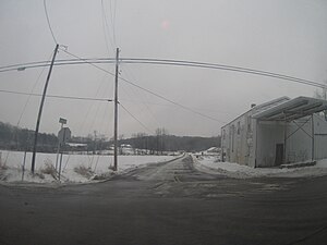 Looking south on Cuzco Road from Highway 56, in Columbia Township