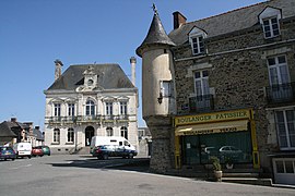 Town hall and old house with turret