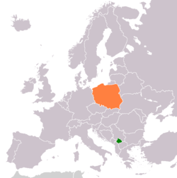 Lage von Kosovo und Polen