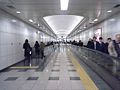 Moving walkway to the Namboku Line platforms, March 2008