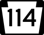 Pennsylvania Route 114 marker