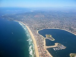 Mission Beach in the foreground