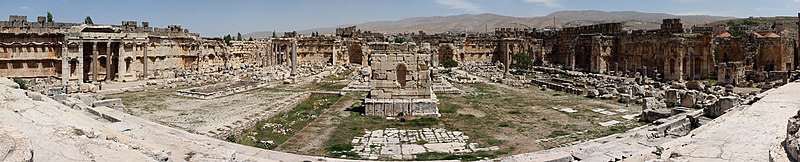 150pxPanoramic view of the Great Court of Baalbek temple complex, in Lebanon