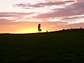 Deutschland, Erzgebirge, Sonnuntergang bei Schellenberg