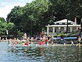 Swimmers and the bath house