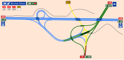 Übersichtskarte Autobahnknoten Wrocław-Północ