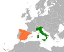 Lage von Italien und Spanien