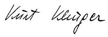Signatur von Kurt Klinger