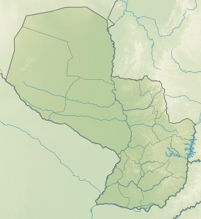 Map showing the location of Mbaracayú Forest Nature Reserve