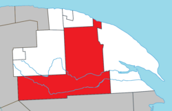 Location within La Côte-de-Gaspé RCM