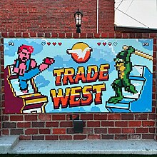 Tradewest mural at Campbell Arts Plaza