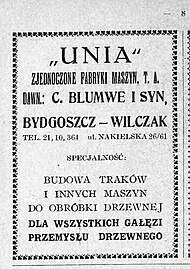 Advertising for Blumwe Company in 1925