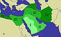 Muhammad in Medina (622-632 AD) and the Rashidun Caliphate (632-661 AD) in 630-641 AD.