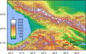 Topografisch map van georgië