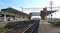 A view of the platforms and tracks