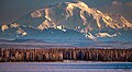 Mount Blackburn and Willow Lake at sunset