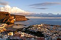 Puerto de Mogán von der Aussichtsplattform bei Sonnenuntergang