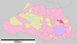 Location of Shiraoka in Saitama Prefecture