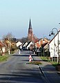 Kirchturm aus Richtung Havelberger Straße gesehen