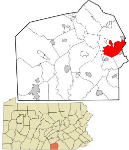 Location in Adams County and the state of Pennsylvania.