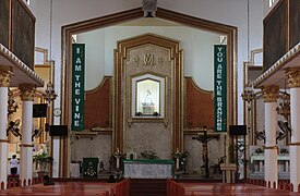 Church main altar showing the Image of the Our Lady of Loreto