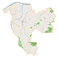 Mapa konturowa gminy Gawłuszowice, blisko centrum na lewo u góry znajduje się punkt z opisem „Gawłuszowice”