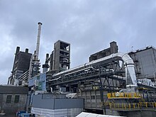 Photo of the exterior of a cement plant