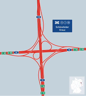 Übersichtskarte Schönefelder Kreuz