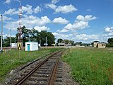 Ehemaliger Bahnsteig am Bahnhof Kunowice in Richtung Cybinka