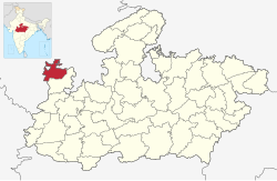 Location of Neemuch district in Madhya Pradesh