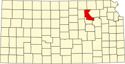 Karte von Riley County innerhalb von Kansas
