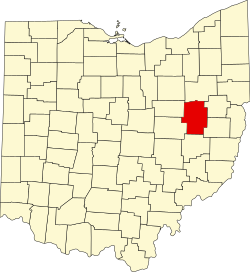 Karte von Tuscarawas County innerhalb von Ohio
